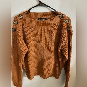 Orange/ Brown Sweater w/ buttons- Gently Worn